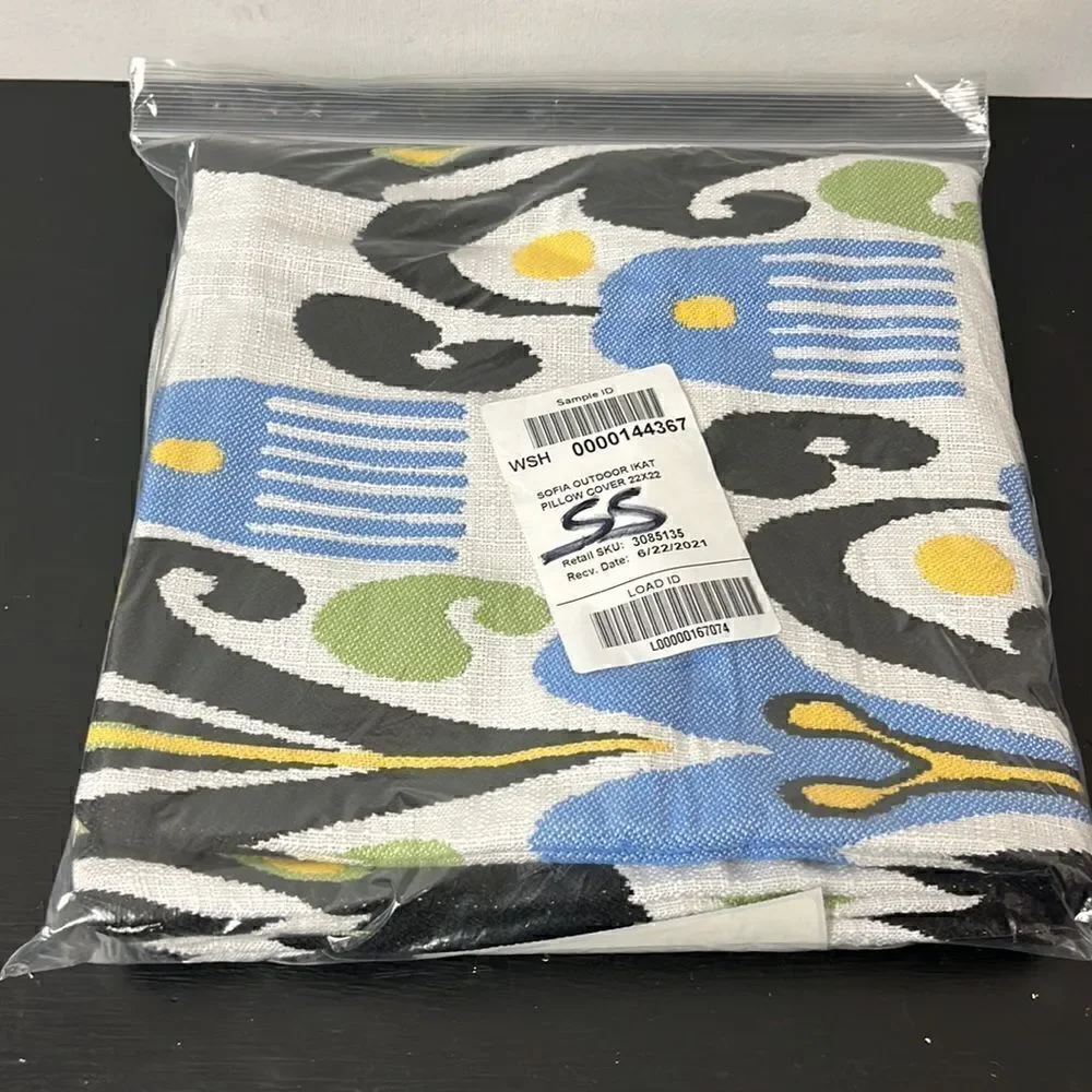 Williams Sonoma Outdoor Sunbrella Sofia Ikat pillow cover